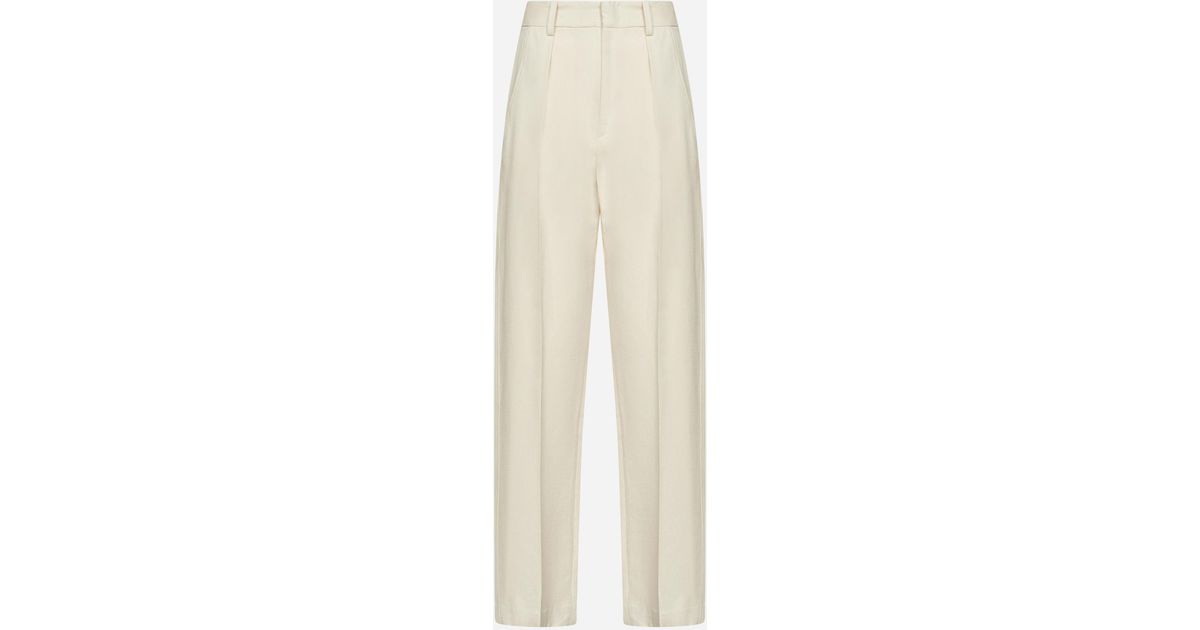 Étoile Isabel Marant Miro Cotton-blend Trousers in Natural - Lyst