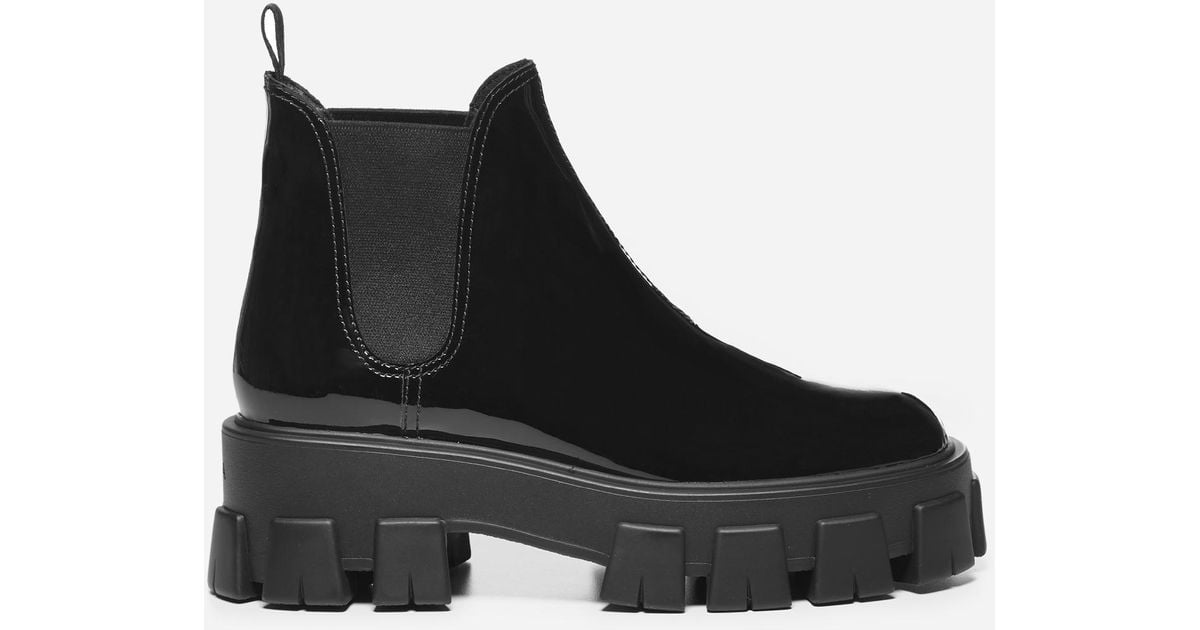 Prada Vegan Patent Leather Ankle Boots 
