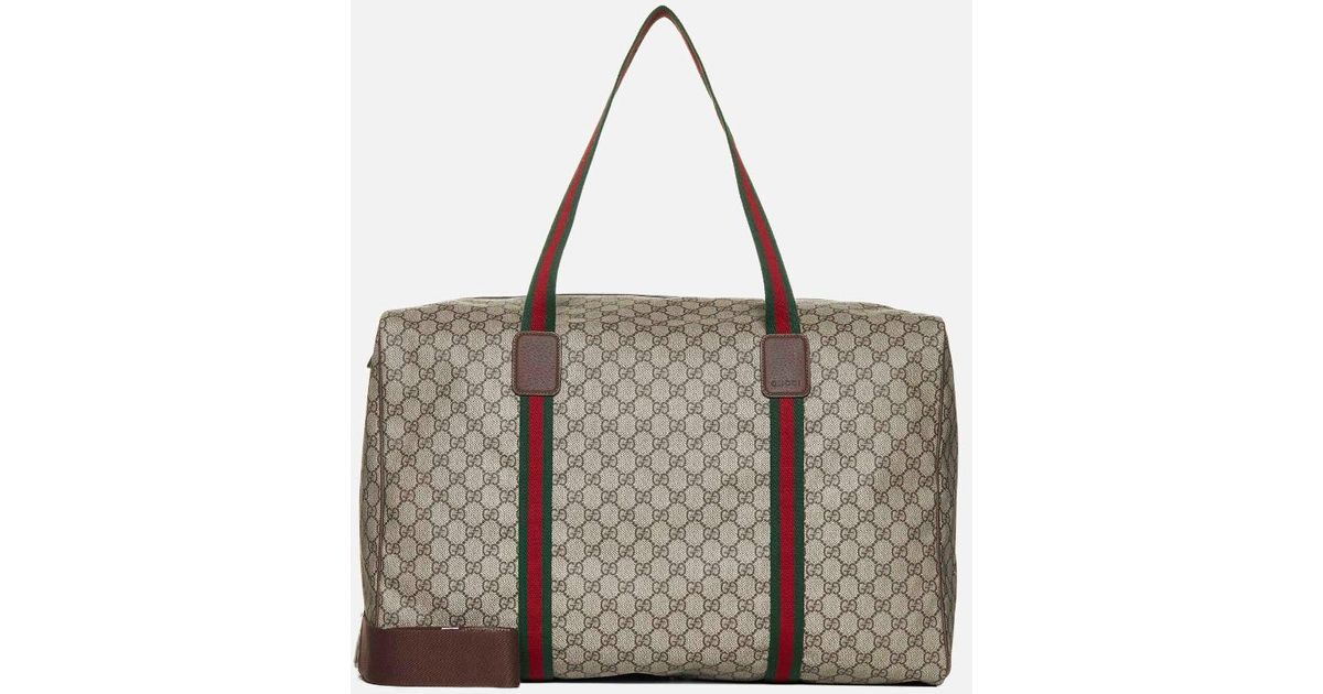 Gucci GG Supreme Fabric Large Travel Bag in Brown for Men Lyst UK
