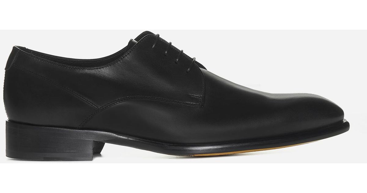 Doucal's Leather Derby Shoes in Black for Men | Lyst