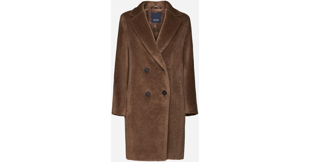 ブルゾン Max Mara Roseto Midi Coat In Alpaca And Wool Camel S Max Mara Roseto alpaca and wool coat S Max Mara