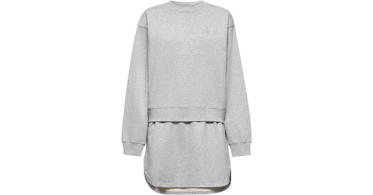 JW Anderson Layered Sweatshirt Dress in Grey | Lyst UK