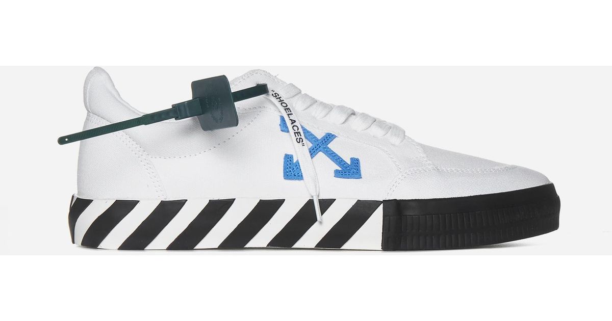 Off-White c/o Virgil Abloh Low Vulcanized Canvas Sneakers in White Blue ...