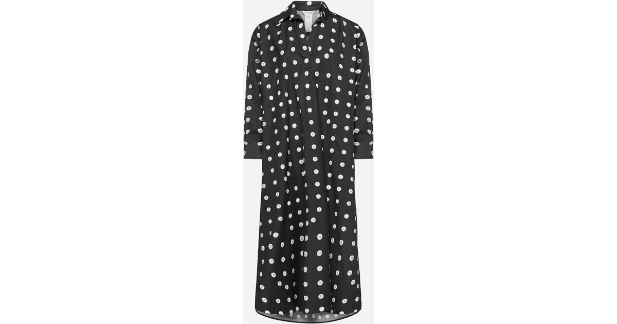 Max Mara Bessica Polka-dot Print Cotton Shirt Dress in Black | Lyst