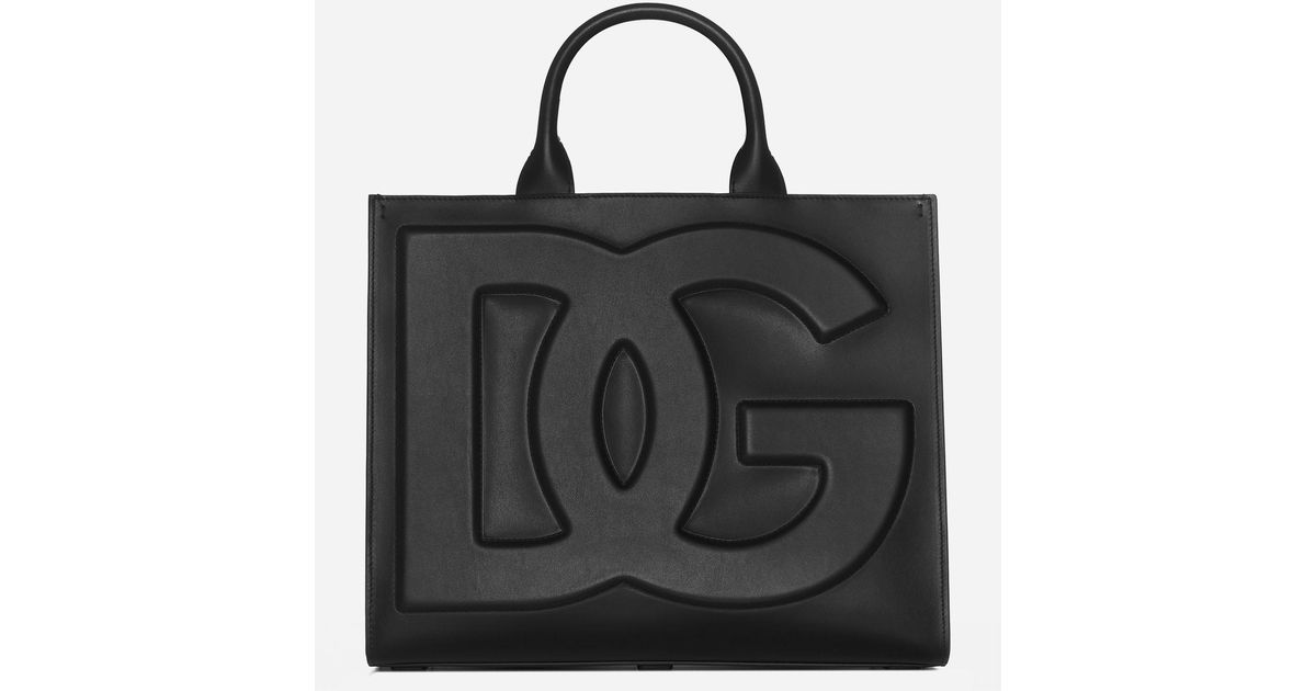 Dolce & Gabbana Dg Daily Medium Leather Tote Bag in Black