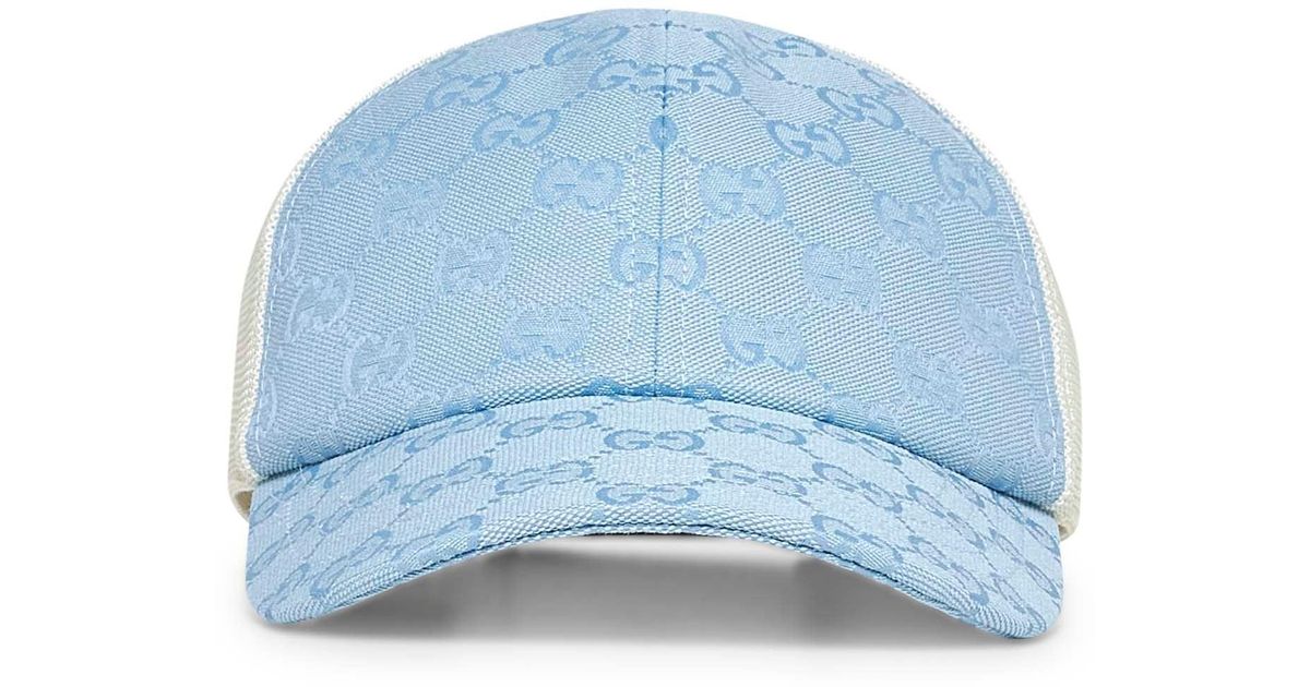 Gucci Light Blue GG Monogram Mesh Baseball Cap - Size M 57CM Gucci Canvas Lame GG Monogram Rush Baseball Hat M Gardenia  main image 3