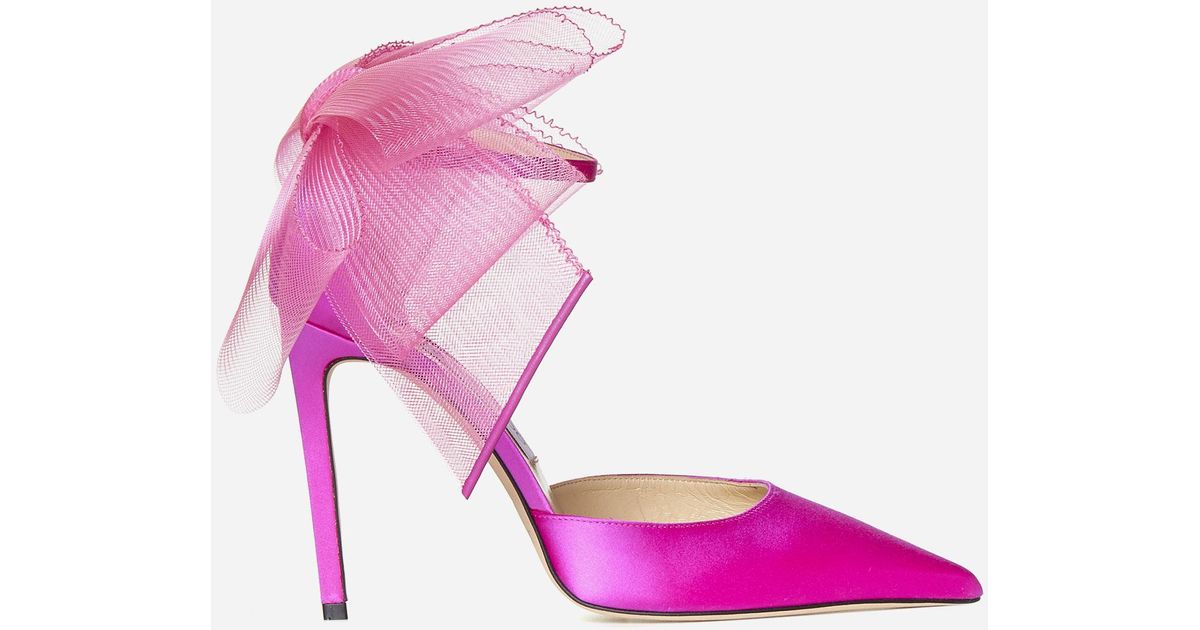 Jimmy Choo Averly Satin And Tulle Pumps in Pink Lyst