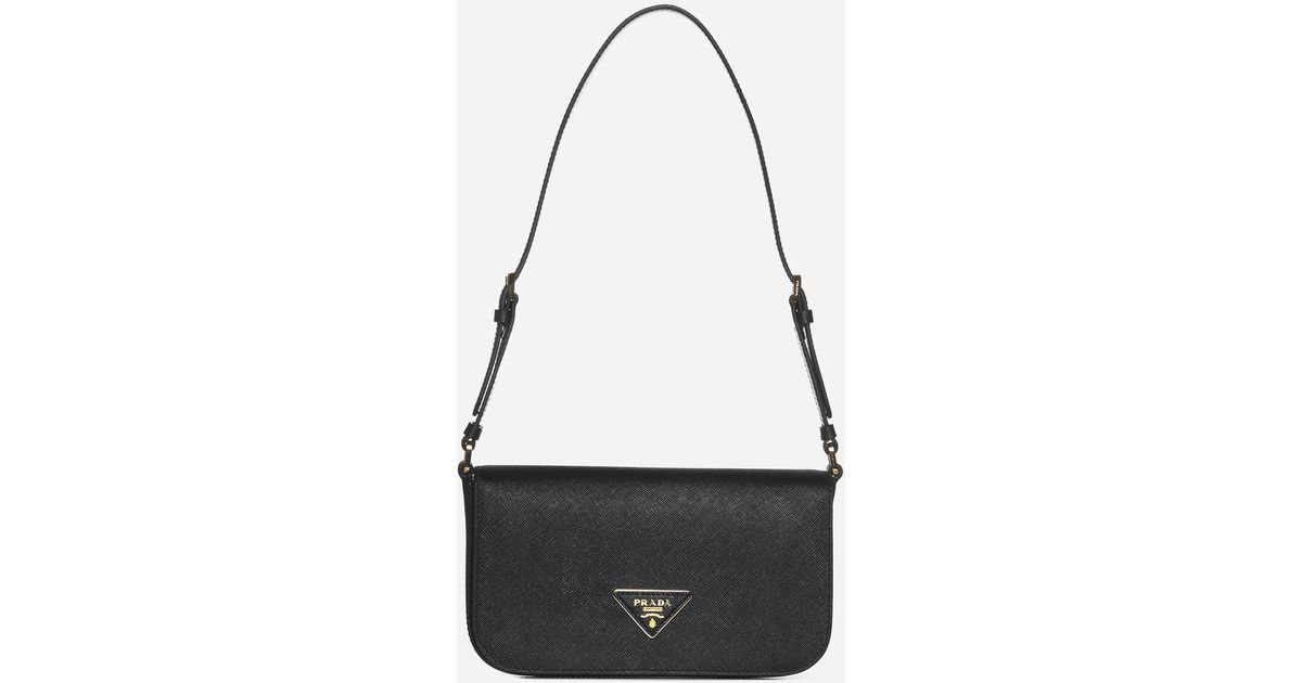 Prada Saffiano Leather Shoulder Bag in White Lyst