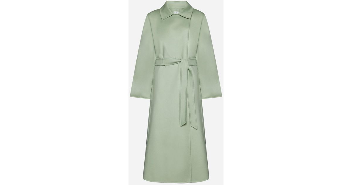 Max Mara Hans Wool And Cashmere Coat in Green | Lyst UK