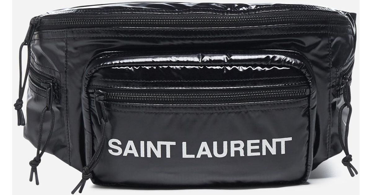 Saint Laurent Synthetic Logo Nylon Fanny Pack in Black for Men Lyst