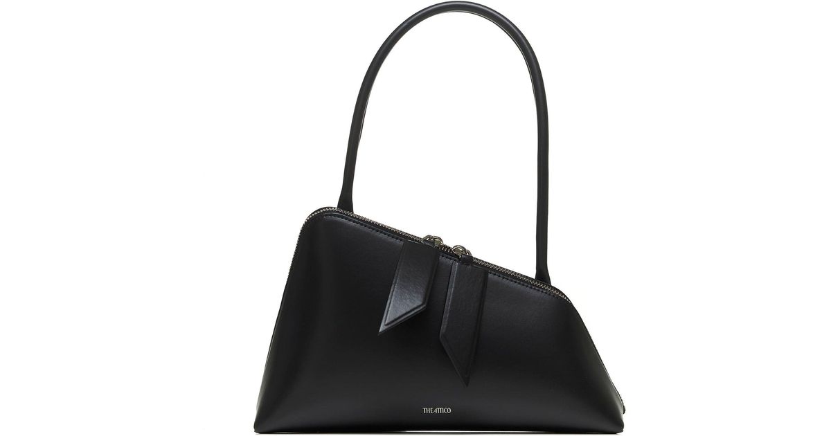 The Attico Sunrise Leather Shoulder Bag in Black | Lyst
