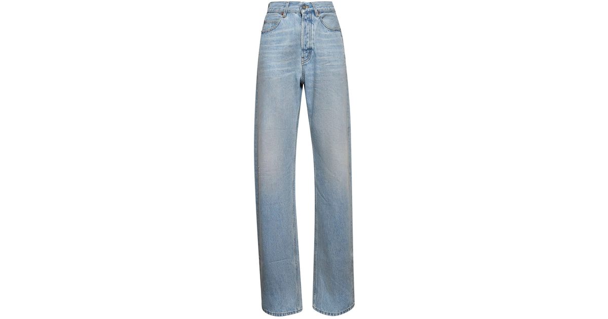 Saint Laurent Denim V-Waist Jeans in Blue | Lyst