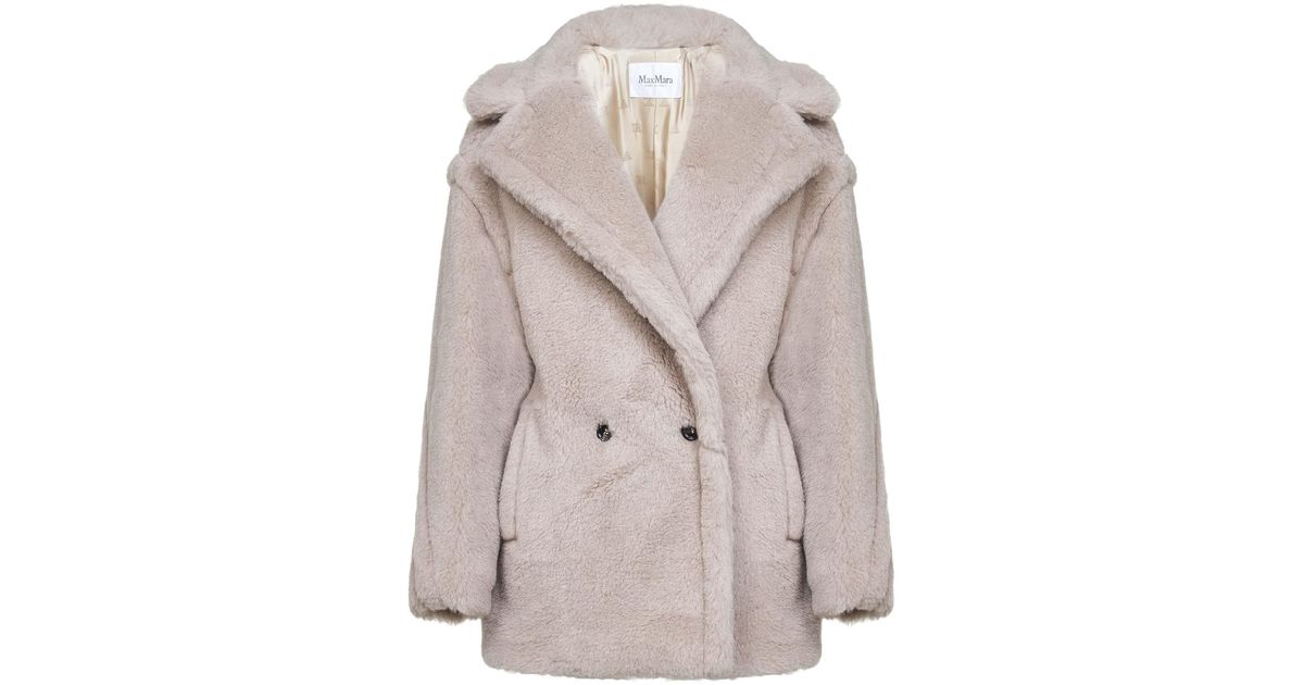 Max Mara Olga Short Teddy Bear Icon Coat Coat in Natural Lyst UK