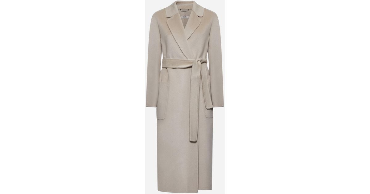 【関税&送料込】Max Mara Ivory Wool Blend Orma Coat MAX MARA Orma double-breasted wool and cashmere-blend felt