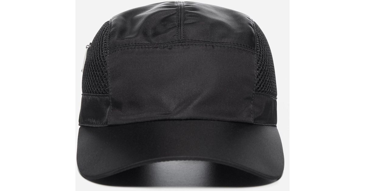 Prada Synthetic Logo-plaque Nylon Baseball Cap in Black for Men - Lyst