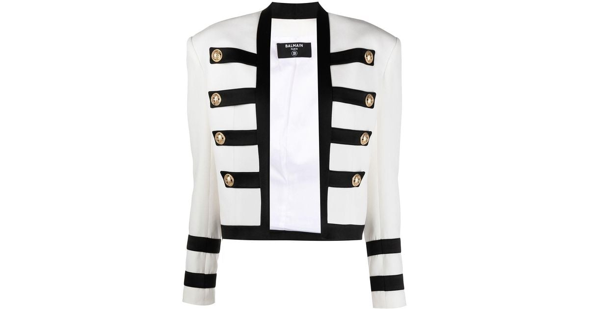 Balmain Military Jacket in White | Lyst