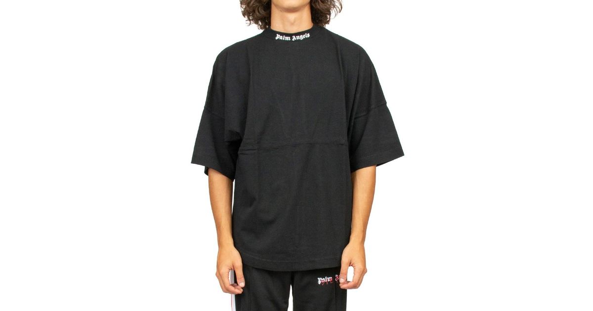 Palm Angels Oversized Logo T-shirt in Black for Men | Lyst