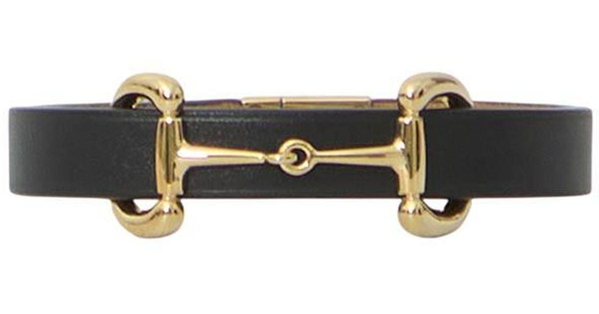 Gucci Horsebit Logo Bracelet in White | Lyst