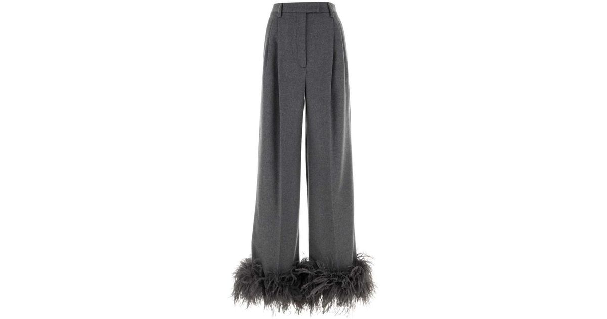 パンツ PRADA Sand Cotton Wide-Leg Pant Prada Sand Cotton Wide-leg Pant In Beige | ModeSens
