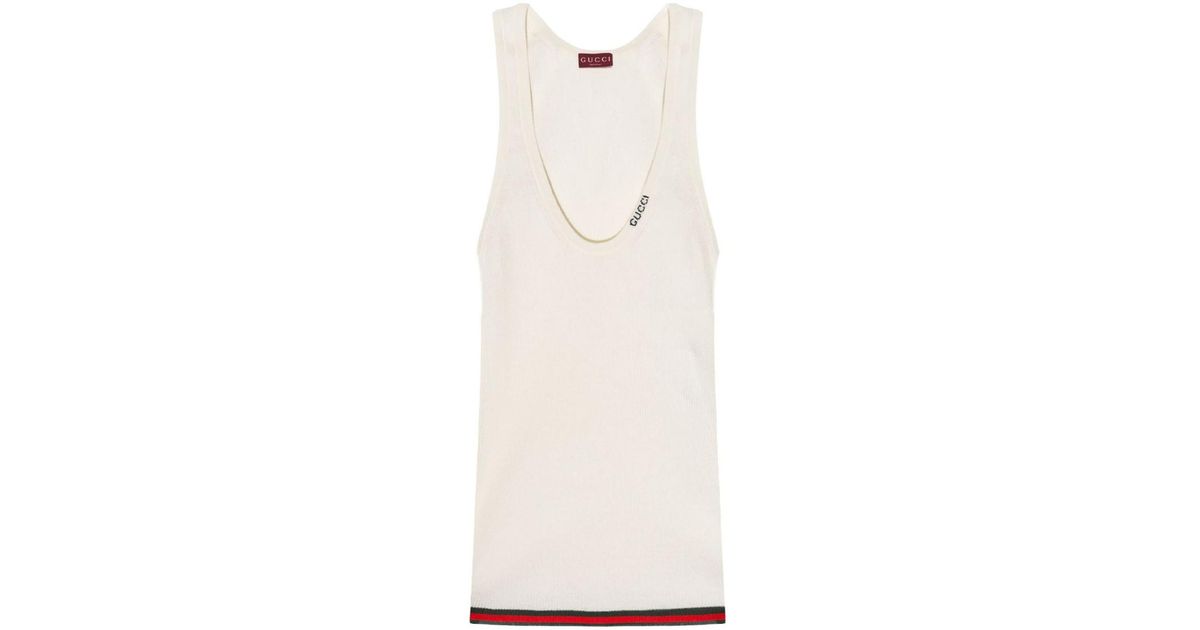 Gucci Logo Tank Top in White for Men | Lyst