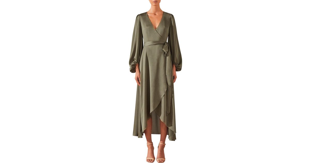 shona joy sawyer wrap midi dress