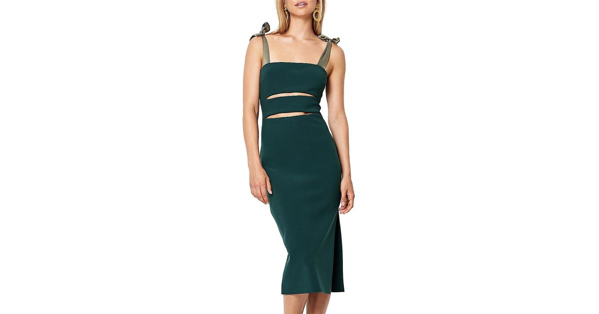bec and bridge tasha midi dress emerald