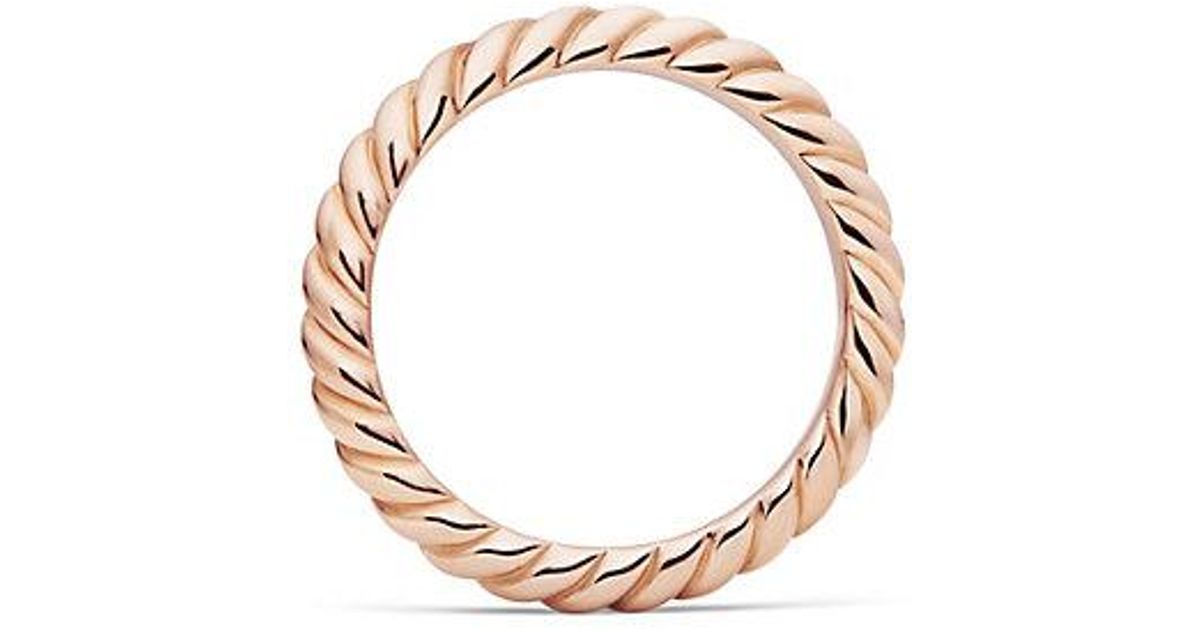 Lyst David Yurman Dy Unity Cable Wedding Band In 18k Rose Gold Lyst David Yurman Dy Unity Cable Wedding Band In 18k Rose Gold 3mm Metallic