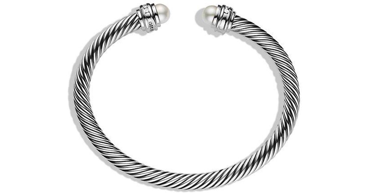 Lyst David Yurman Cable Clics Bracelet With Pearls And Lyst David Yurman Cable Clics Bracelet With Pearls And Diamonds 5mm In White