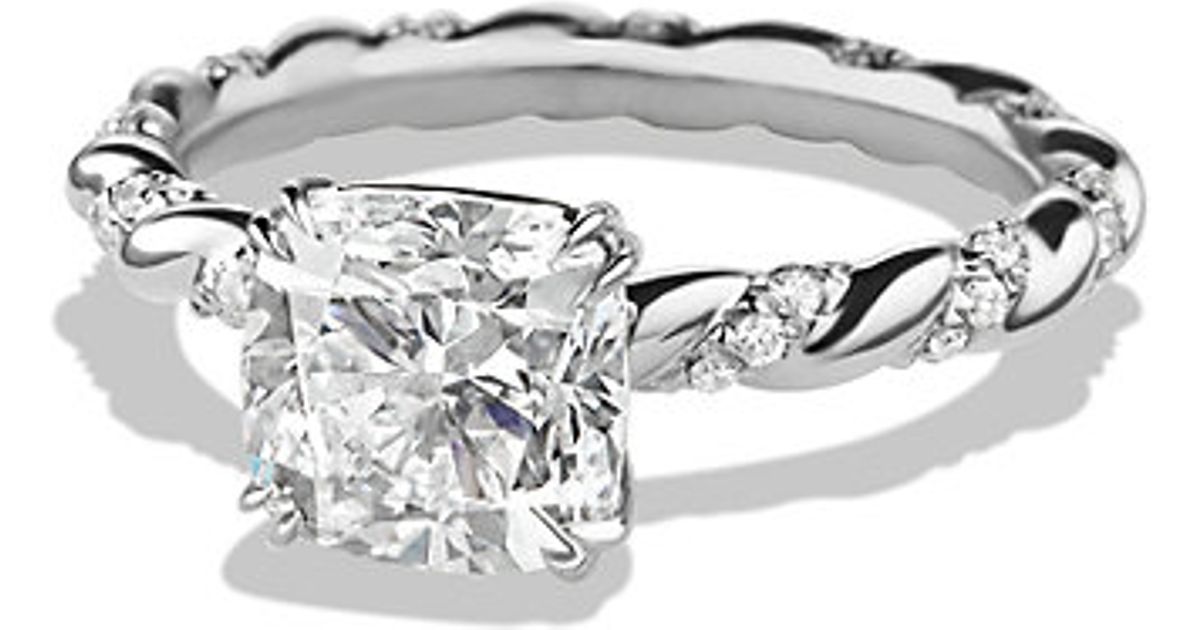 Lyst David Yurman Dy Unity Engagement Ring In Platinum Cushion Lyst David Yurman Dy Unity Engagement Ring In Platinum Cushion Metallic