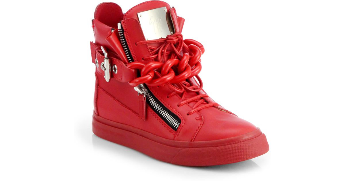 Giuseppe Zanotti Tonal Sneakers in Red | Lyst