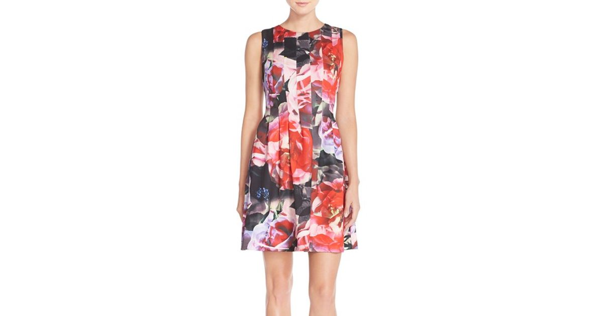 vince camuto black floral dress