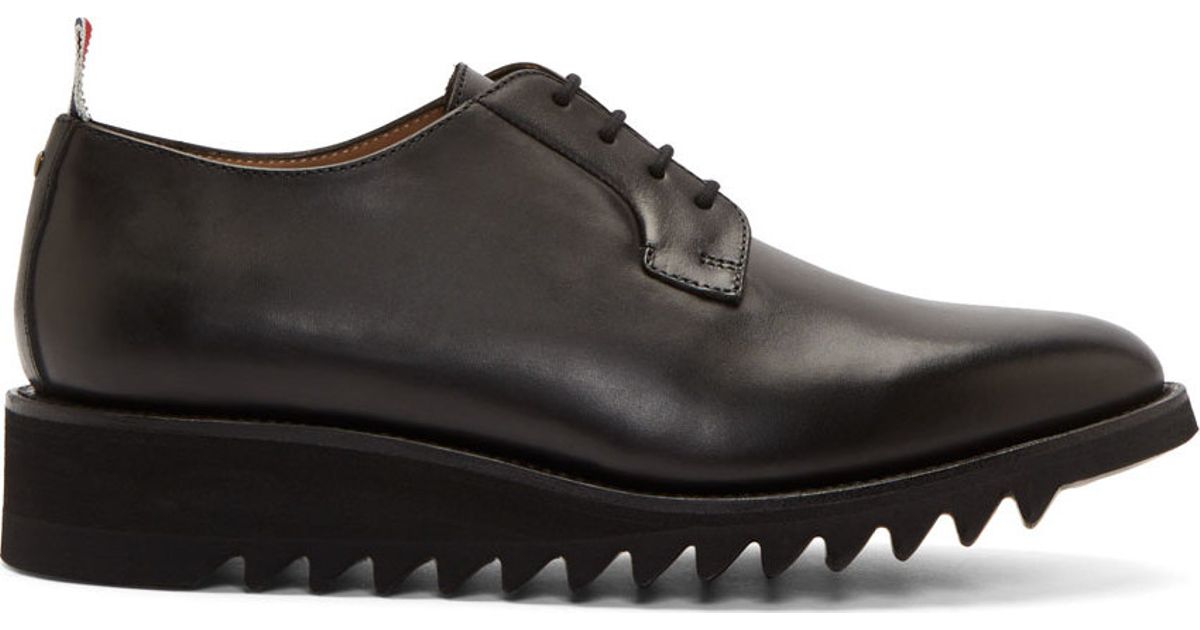 Thom Browne Black Leather Zig Zag Sole 