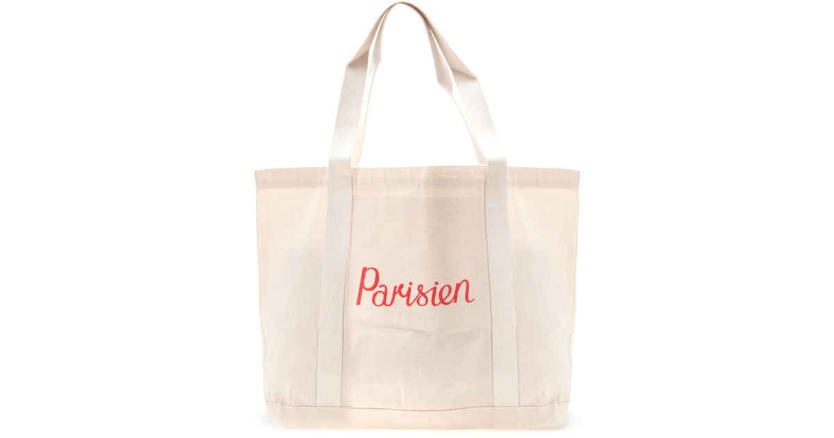 Lyst Maison Kitsuné Parisien Bag In Natural For Men