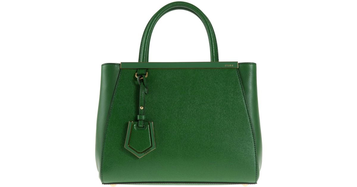 Fendi 2Jours Leather Bag in Green | Lyst