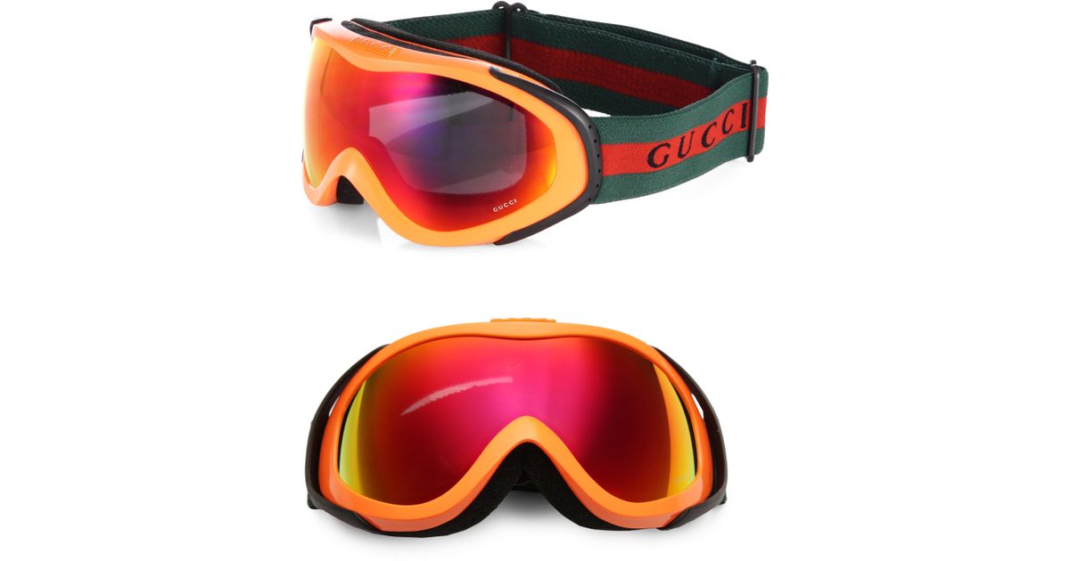 Gucci Ssima Mirrored Mask Injection Ski Goggles Weiss