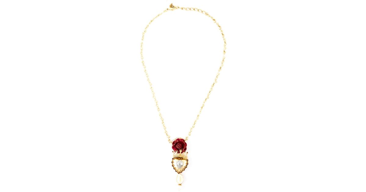Dolce Gabbana Metallic Sacred Heart Pendant Necklace - Sacred Heart Pendant Necklace Dolce Gabbana Metallic Sacred Heart Pendant Necklace - Sacred Heart Pendant Necklace
