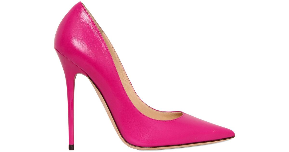 Jimmy Choo 120mm Anouk Leather Pointed Pumps in Fuchsia (Pink) - Lyst