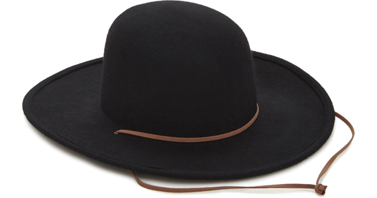 black wool wide brim hat