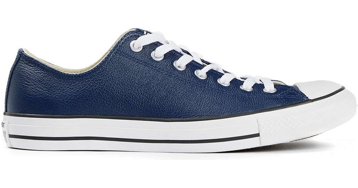 blue leather converse