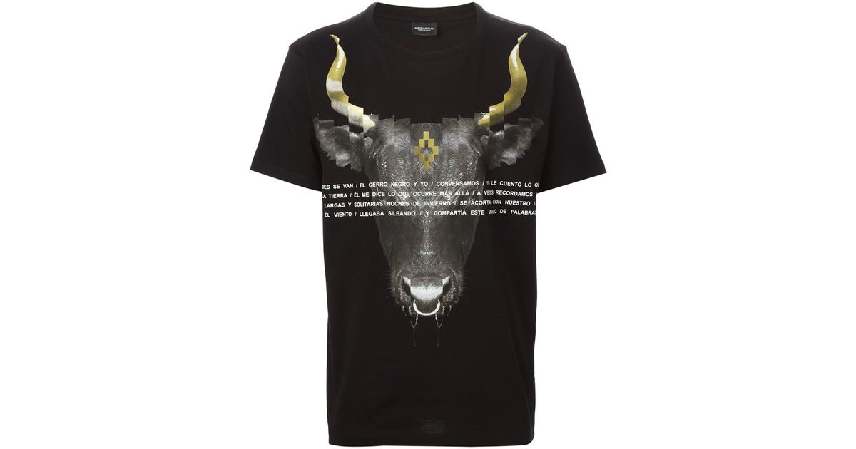 Marcelo Burlon Bull Print Cotton T-Shirt in Black for Men - Lyst