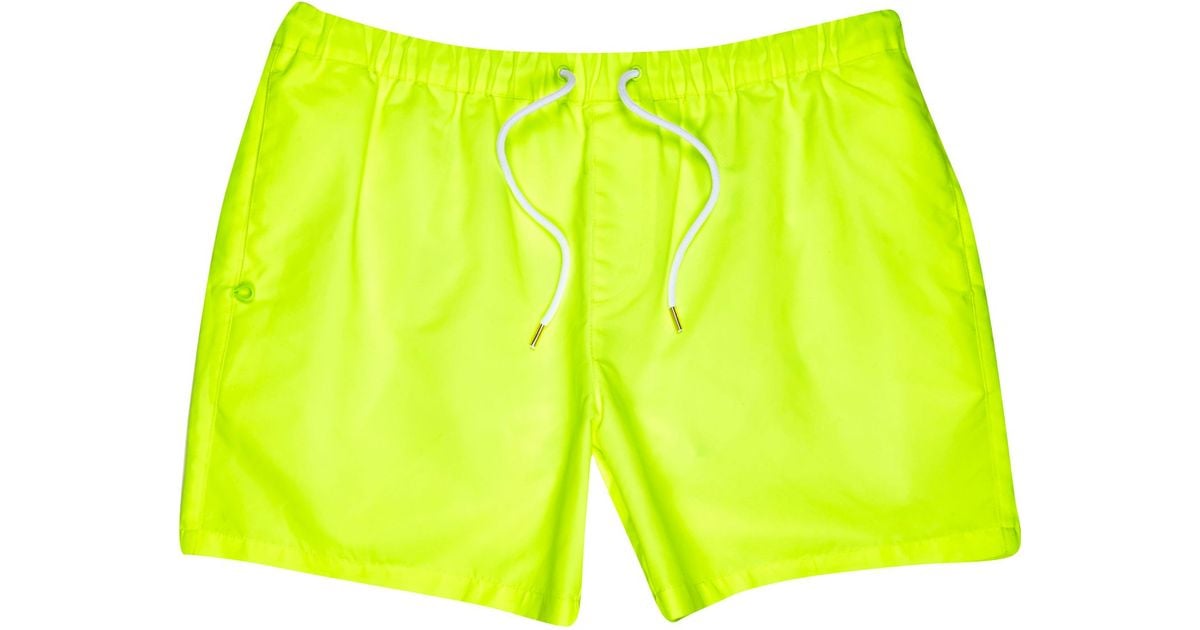 neon yellow mens swim trunks