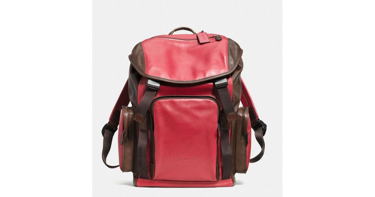 red coach backpack
