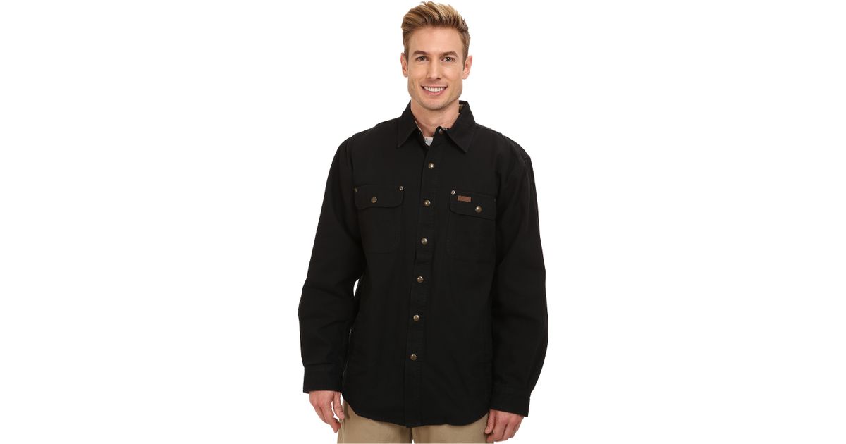 Carhartt Weathered Canvas Shirt Jacket in Black for Men | Lyst