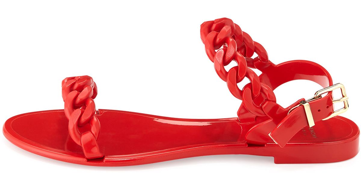 givenchy chain link jelly sandals