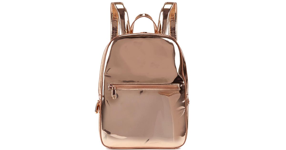 DKNY Rose Gold Leather Backpack in Pink Lyst UK