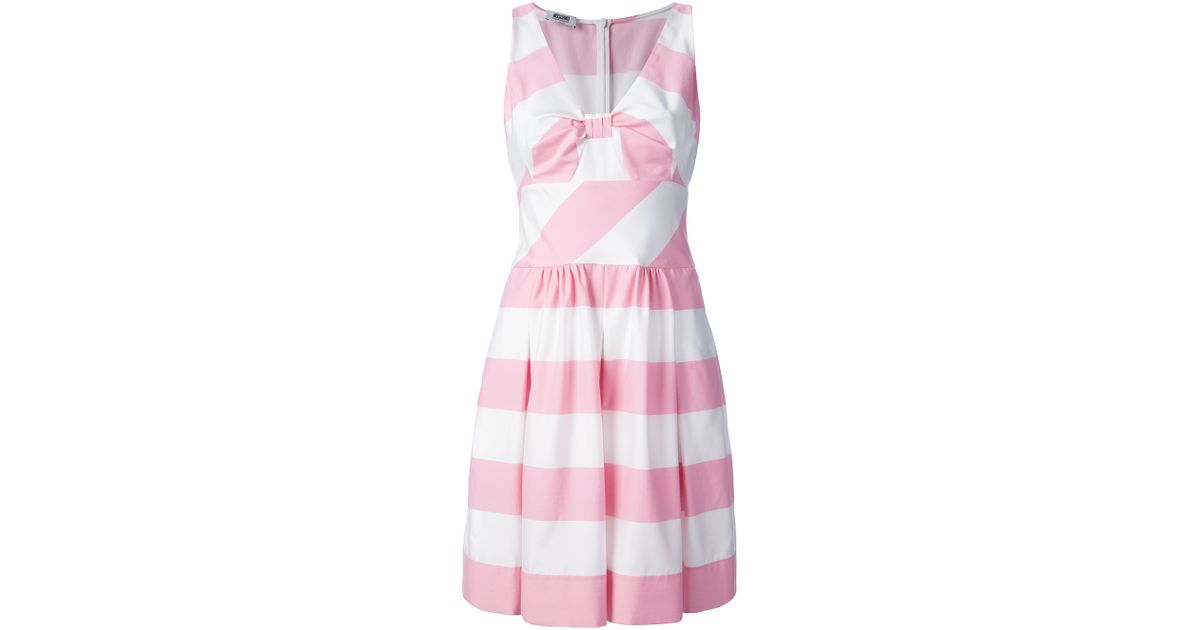 pink and white striped dress