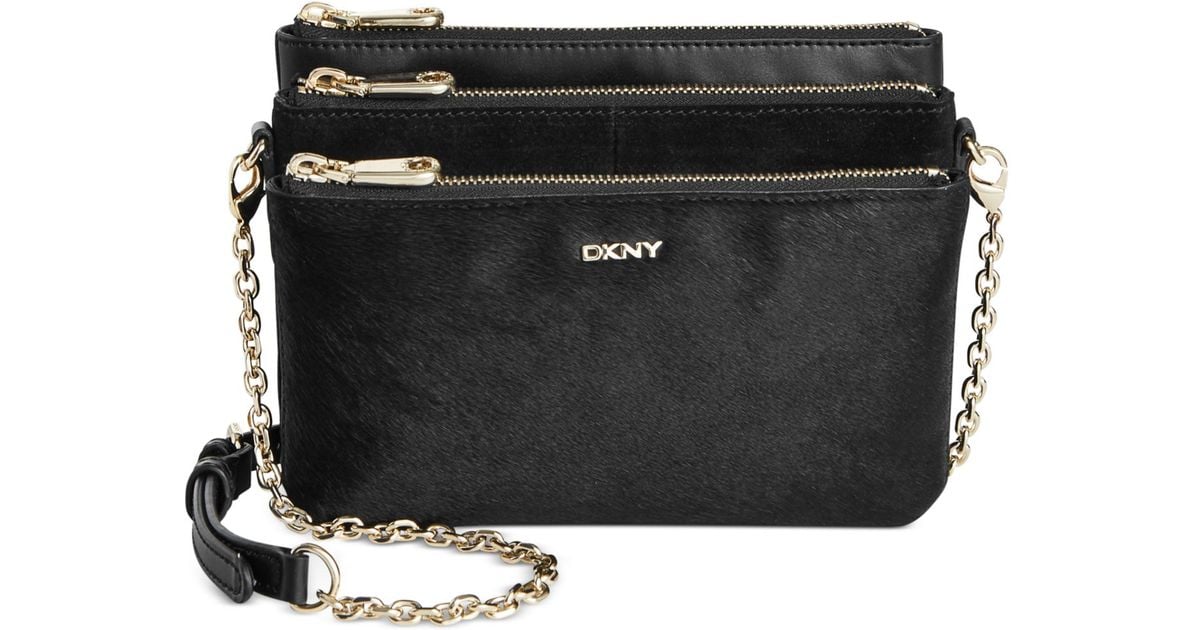 dkny triple zip crossbody