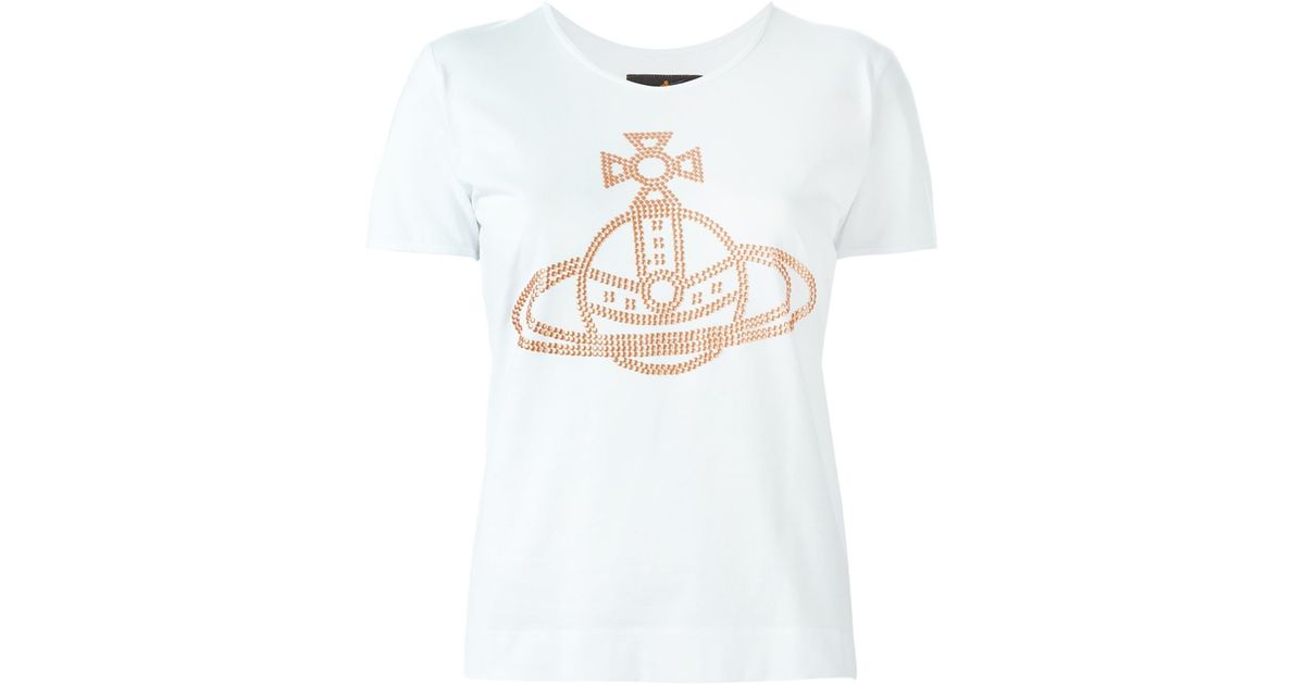 Vivienne Westwood Anglomania 'stud Orb' T-shirt in White | Lyst