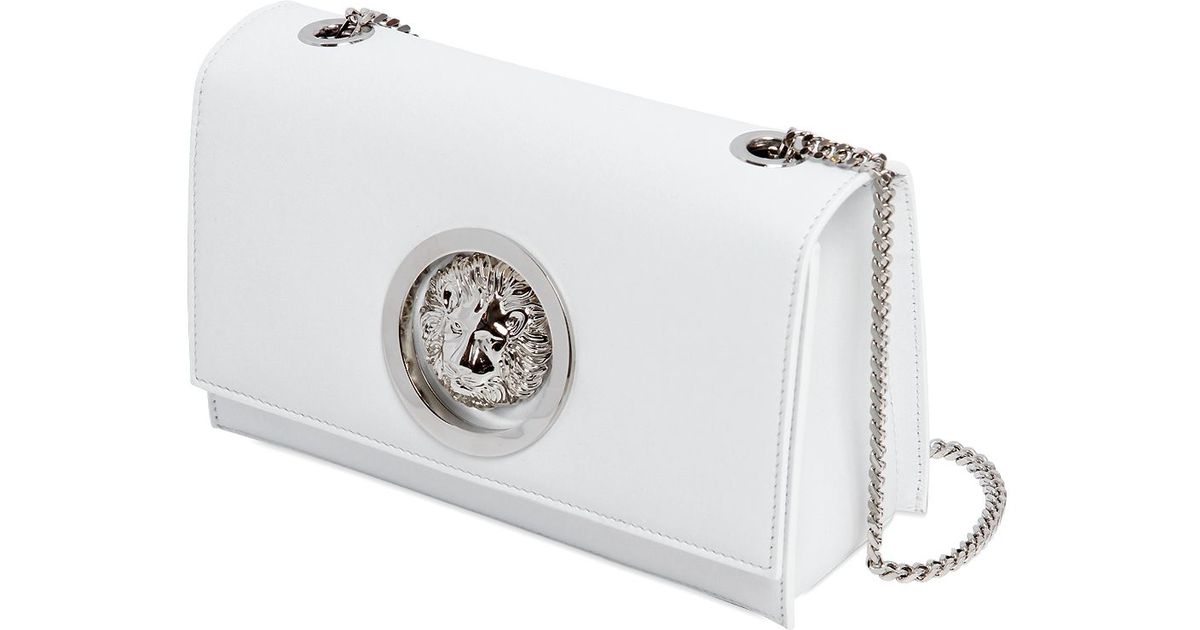 Versus Small Lion Head Leather Shoulder Bag in White | Lyst