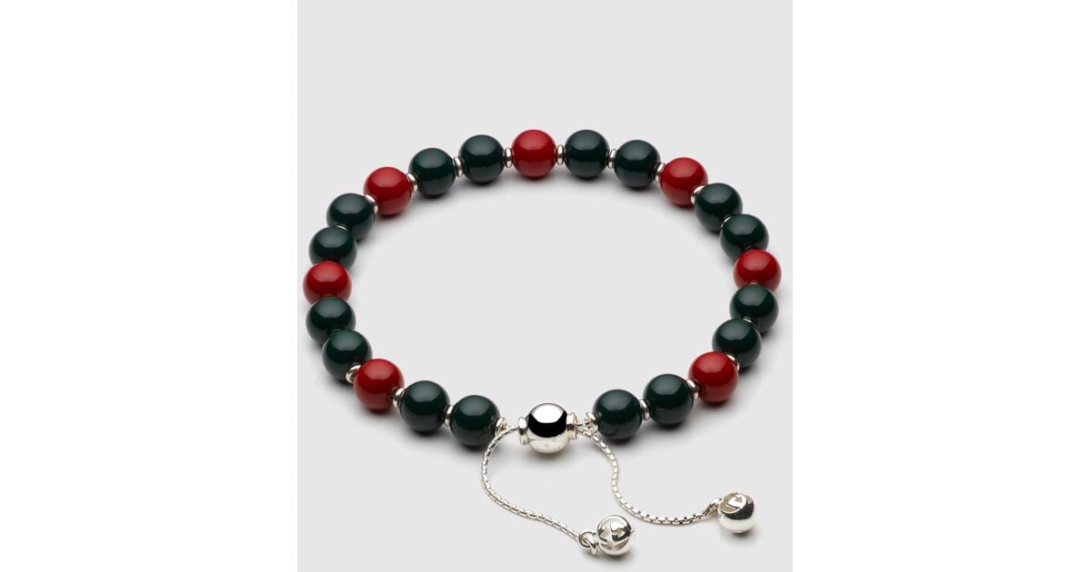 Gucci Bracelet With Green And Red Wooden Beads for Men Lyst UK